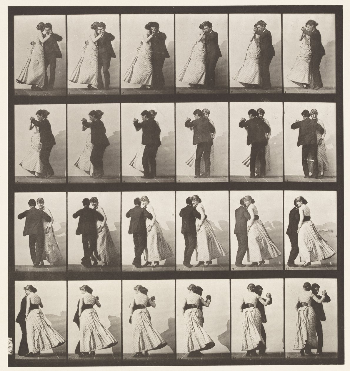 Plaka 197. Dans Eden Vals, İki Model by Eadweard Muybridge