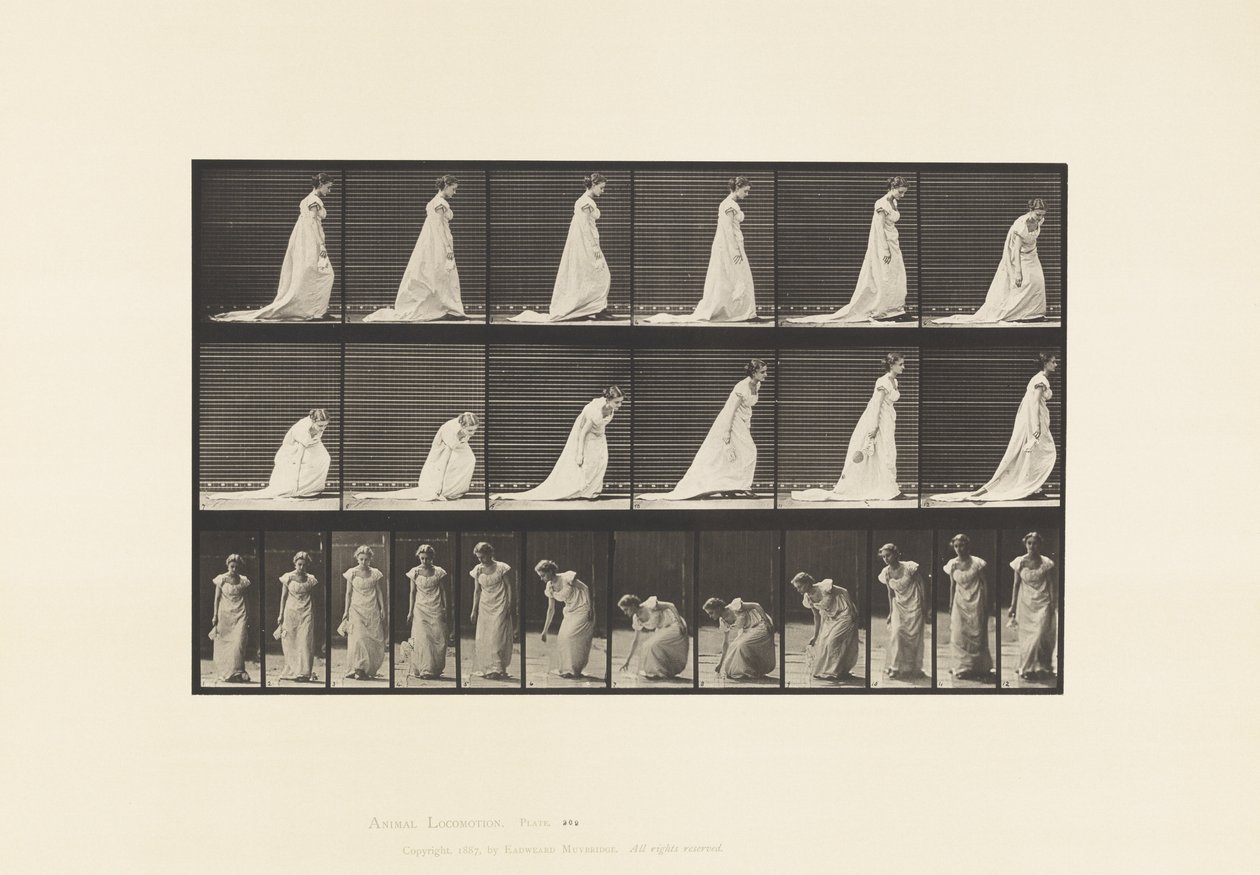 Levha 209. Mendili Eğip Kaldırma, 1885 by Eadweard Muybridge