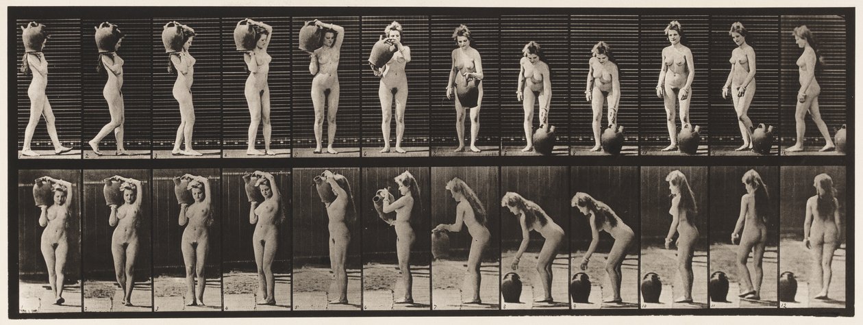 Plaka 226. Su Kavanozunu Omuzdan Yere Çıkarma ve Döndürme by Eadweard Muybridge