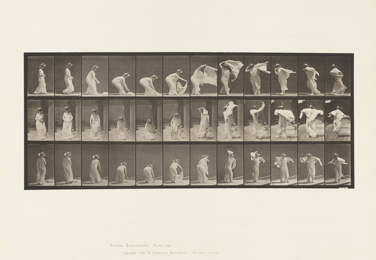 Plaka 233. Şal Kaldırma, Omuza Dolama, Döndürme by Eadweard Muybridge
