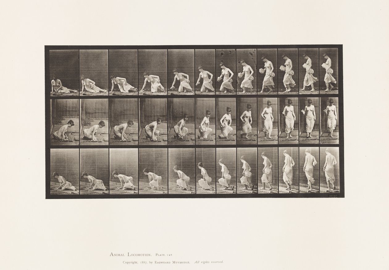 Plaka 248. Yere Oturarak by Eadweard Muybridge