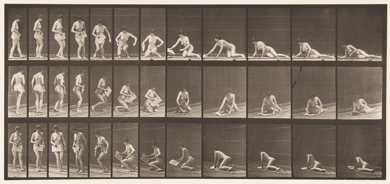 Plaka 256. Yerde Yatmak ve Okumak, 1872-1885 by Eadweard Muybridge