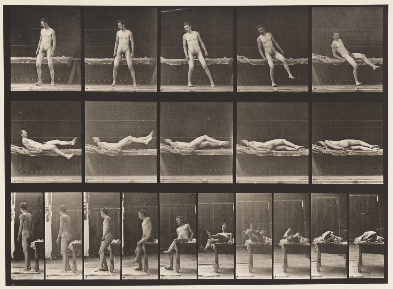 Plaka 259. Kanepede Yatıp Yan Dönmek, 1885 by Eadweard Muybridge