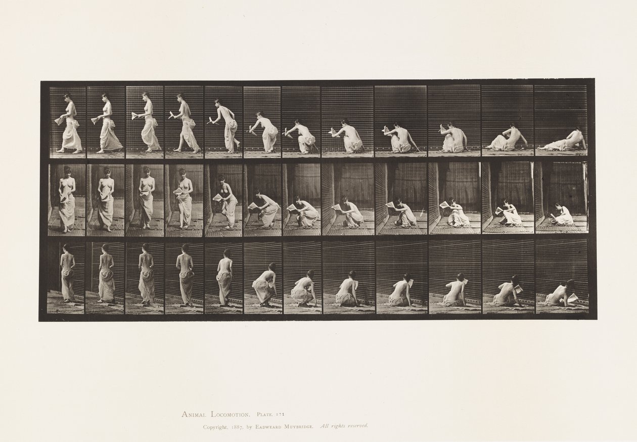 Levha 271. Sol Elinde Kağıtla Yerden Kalkış by Eadweard Muybridge