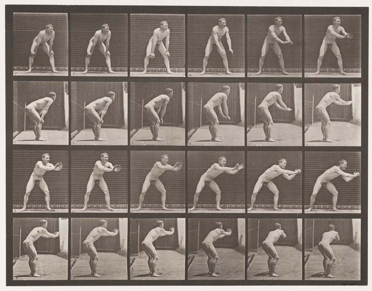 Plaka 280.Beyzbol; Yakalamak, 1885 by Eadweard Muybridge