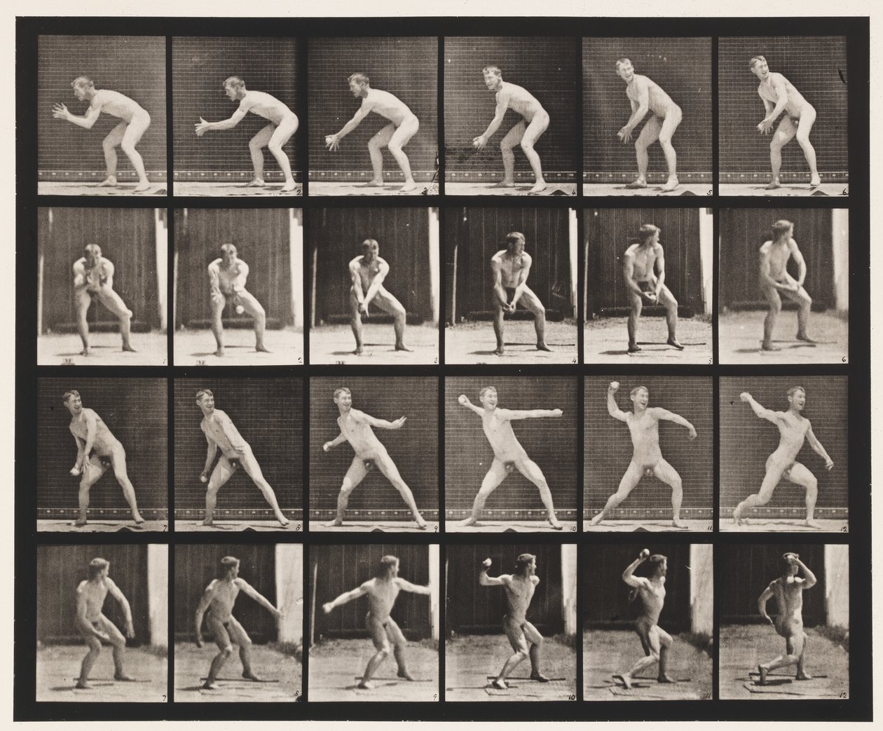 Plaka 283.Beyzbol; Yakalayıp Fırlatma, 1885 by Eadweard Muybridge