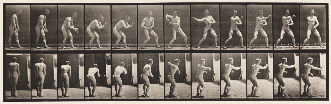 Plaka 285. Beyzbol topu; Yakalamak ve Fırlatmak by Eadweard Muybridge