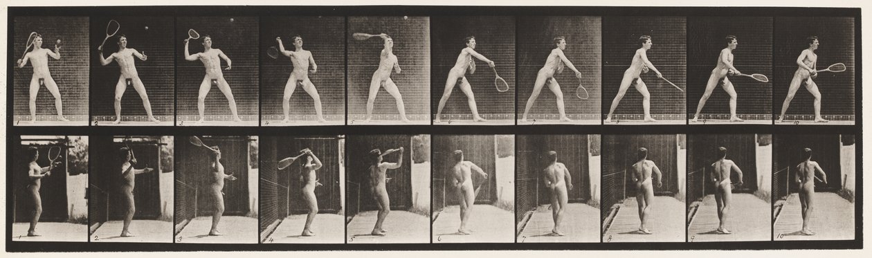 Plaka 294. Çim Tenisi; hizmet by Eadweard Muybridge