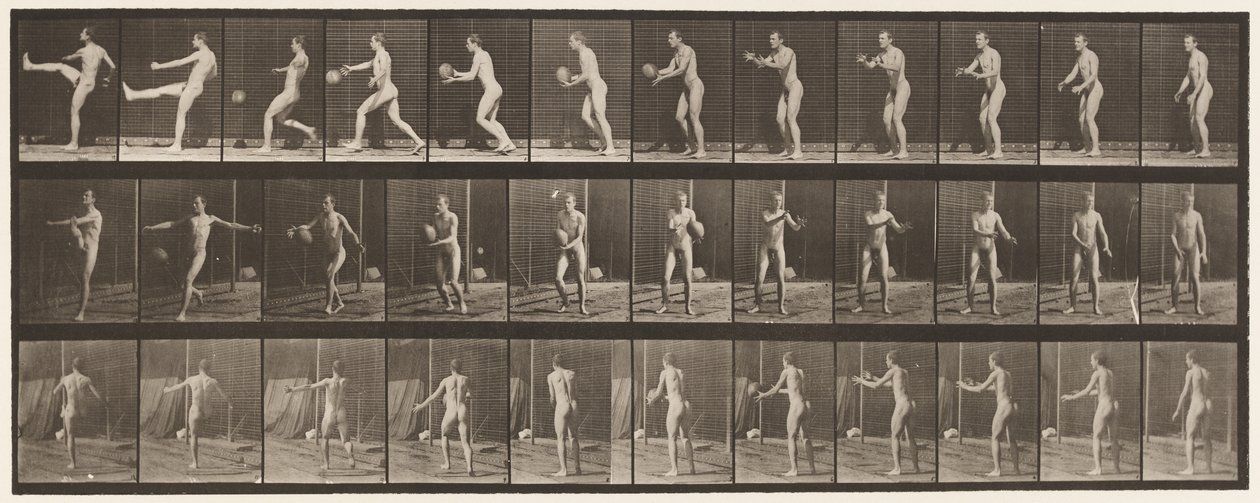Plaka 301.Futbol; nokta, 1885 by Eadweard Muybridge