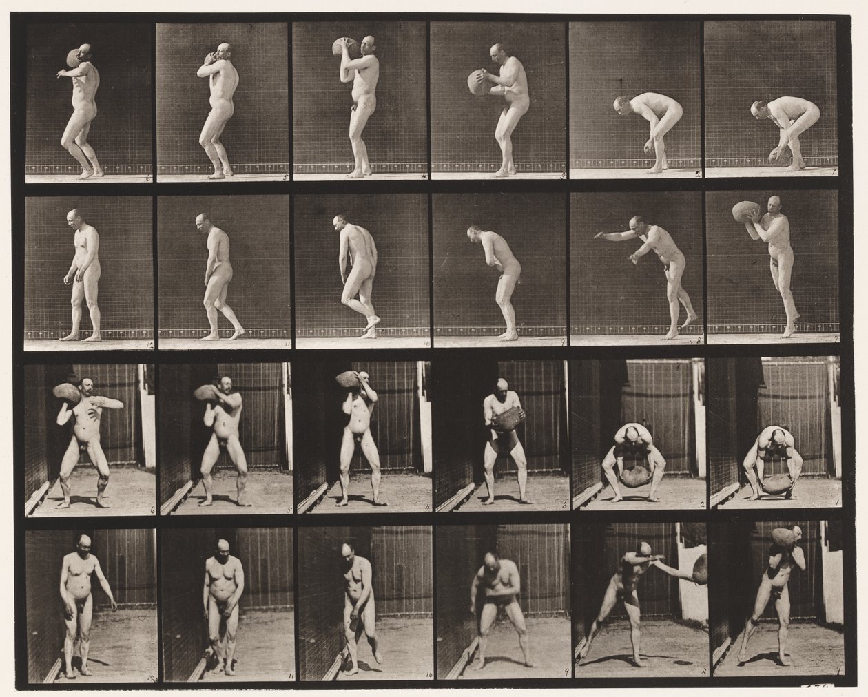 Plaka 312.75 librelik bir Kayayı Kaldırma by Eadweard Muybridge