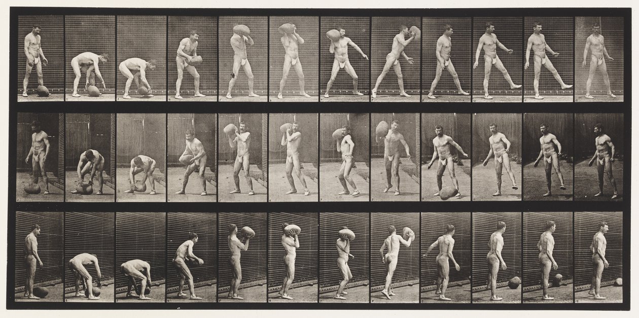 Plaka 317. 70 librelik Kayayı Kaldırma by Eadweard Muybridge