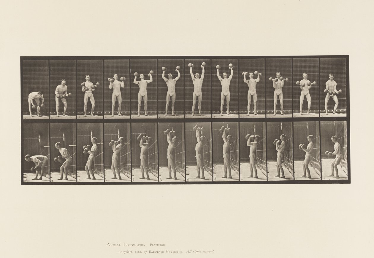 Plaka 322. Dambıl Kaldıran Adam by Eadweard Muybridge