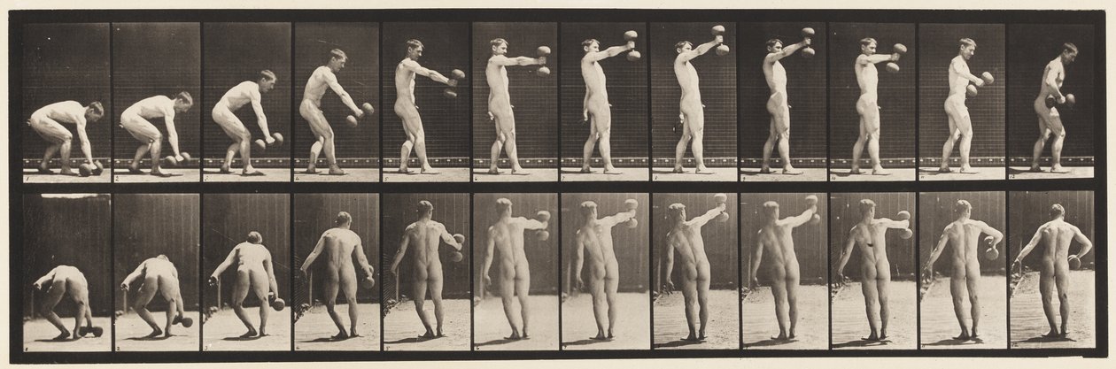 Plaka 326. 50-lb kaldırma. Aptal-Çan Kol Boyu by Eadweard Muybridge