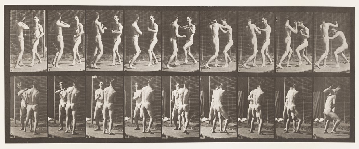 Plaka 339. Boks; Elini aç by Eadweard Muybridge