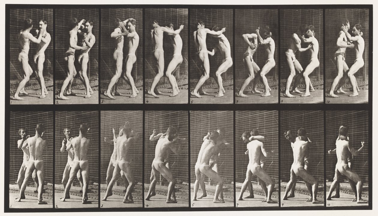 Plaka 341. Boks; Elini aç by Eadweard Muybridge