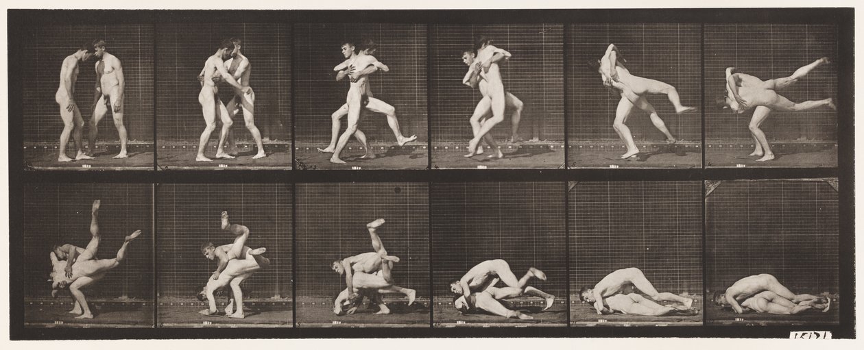 Plaka 347. Güreş, Greko-Romen, 1885 by Eadweard Muybridge