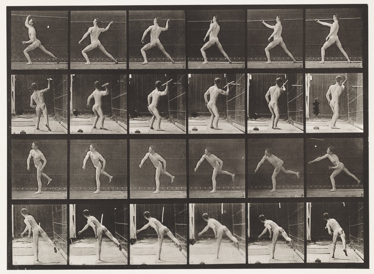 Plaka 360. Mızrak Fırlatma, 1872-1885 by Eadweard Muybridge