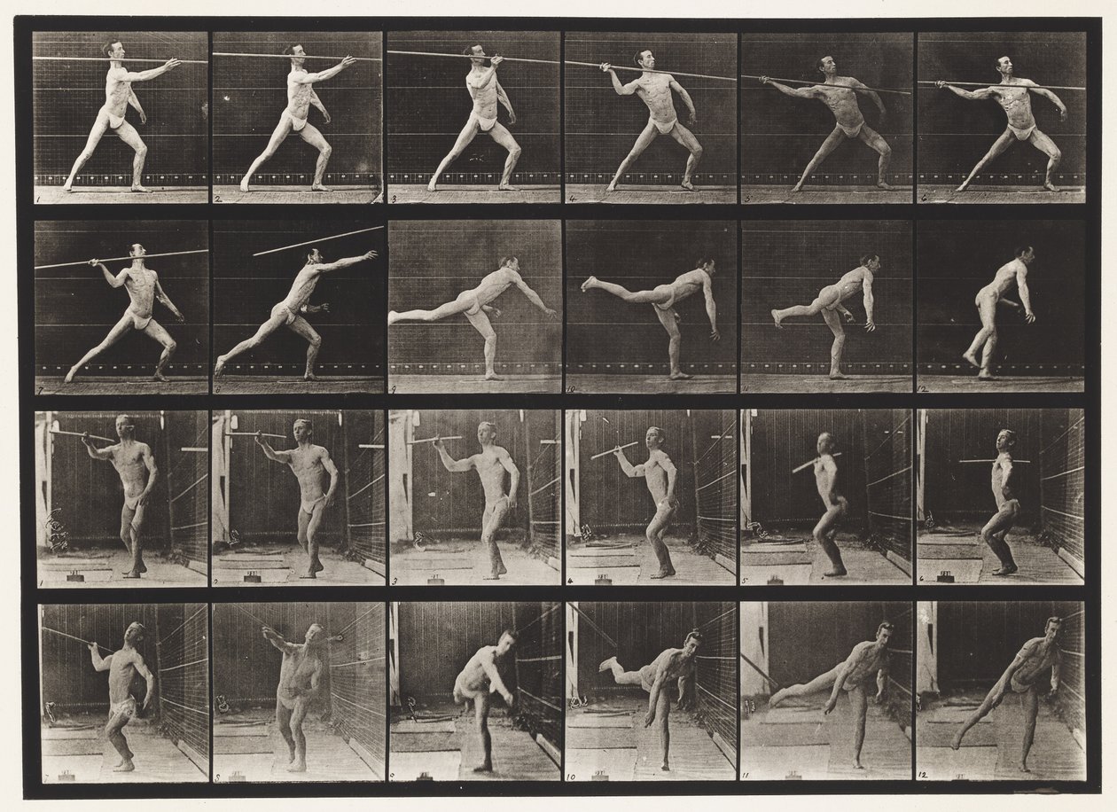 Plaka 361. Mızrak Fırlatma, 1872-1885 by Eadweard Muybridge