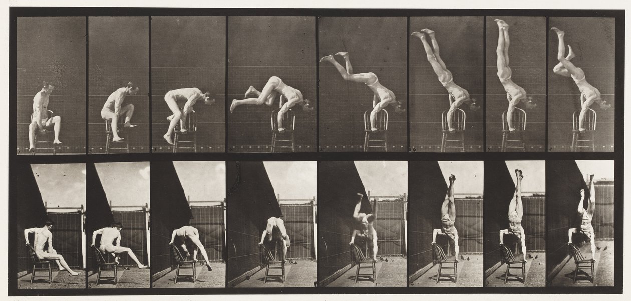 Plaka 373. Acrobat, Sandalyeden Yukarı Basma by Eadweard Muybridge