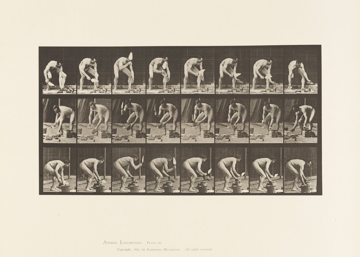 Plaka 381. Tuğla Döşen Mason by Eadweard Muybridge