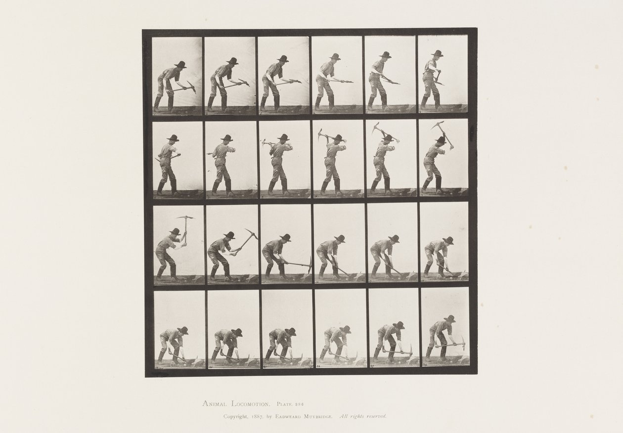 Plaka 386. Kazma Kullanan Madenci by Eadweard Muybridge