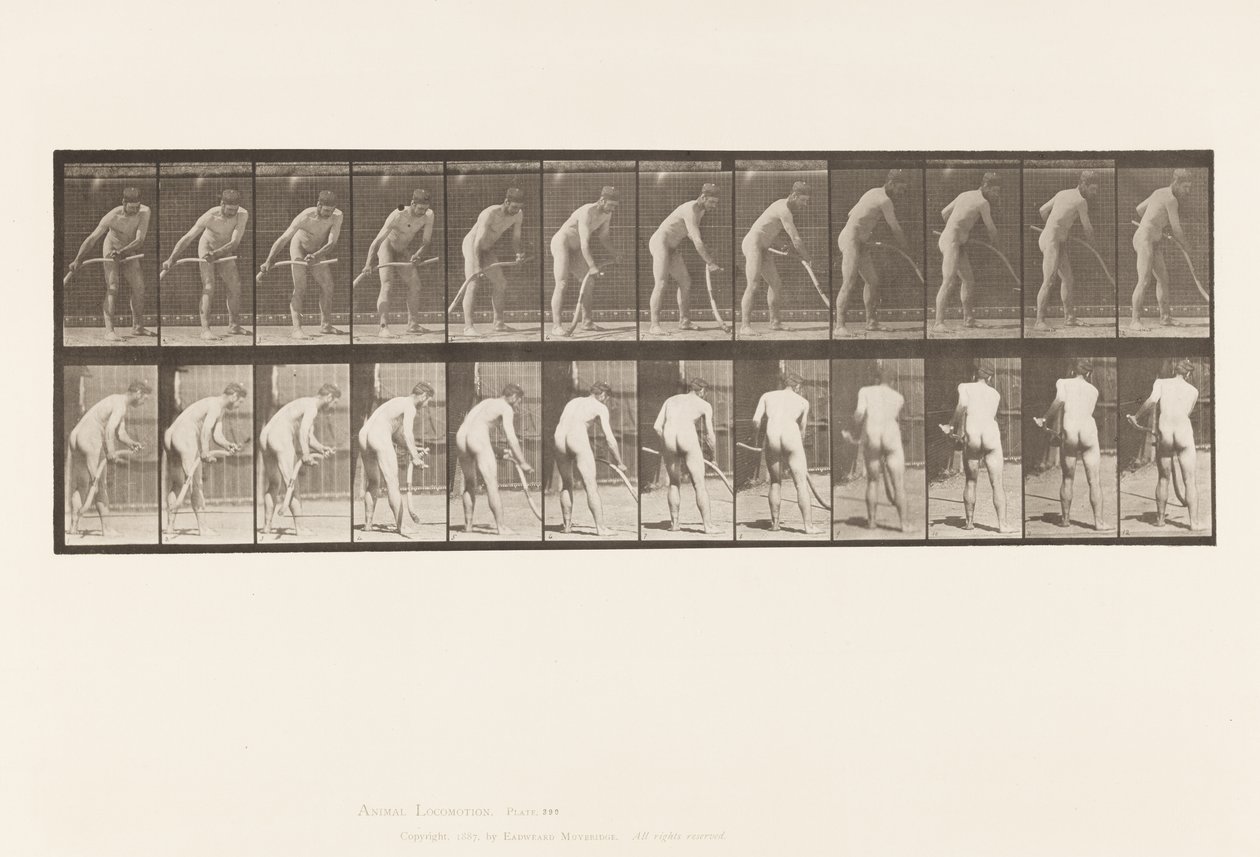 Plaka 390. Çiftçi, Çim Biçme by Eadweard Muybridge