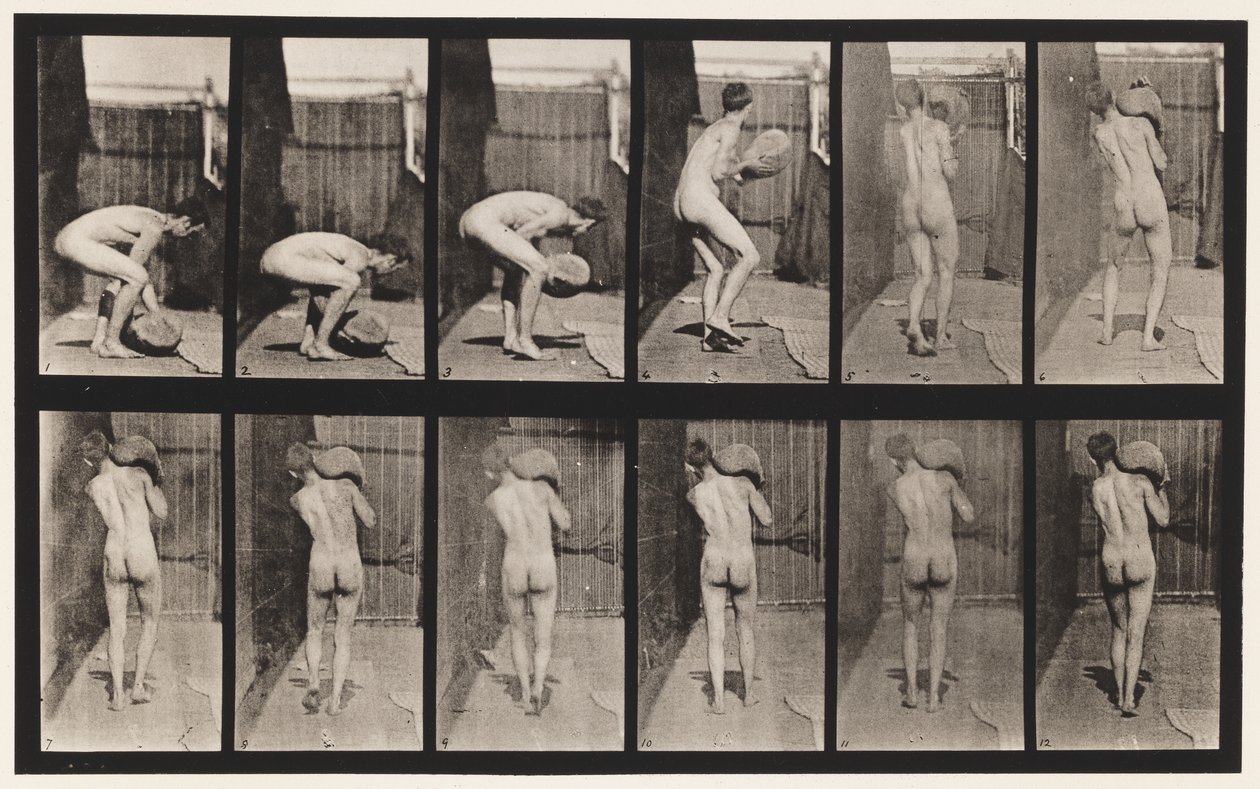 Plaka 397. 75-lb kaldırma. Omuzdaki Taş, 1872-1885 by Eadweard Muybridge
