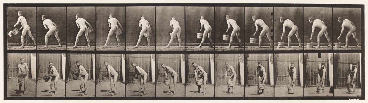 Levha 398. Bir Kova Suyu Boşaltmak İçin Kaldırmak, 1872-1885 by Eadweard Muybridge