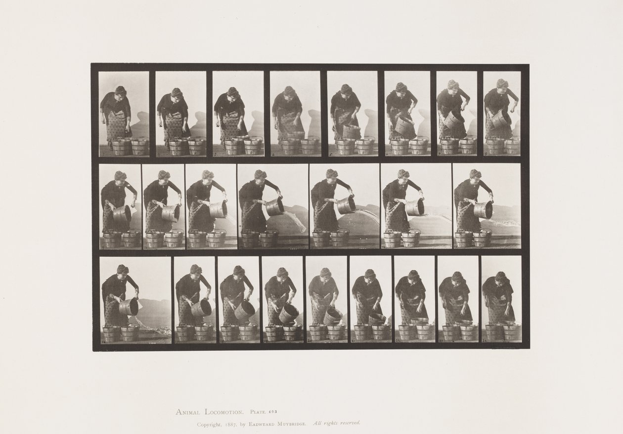 Plaka 403. Kova Suyu Boşaltma by Eadweard Muybridge