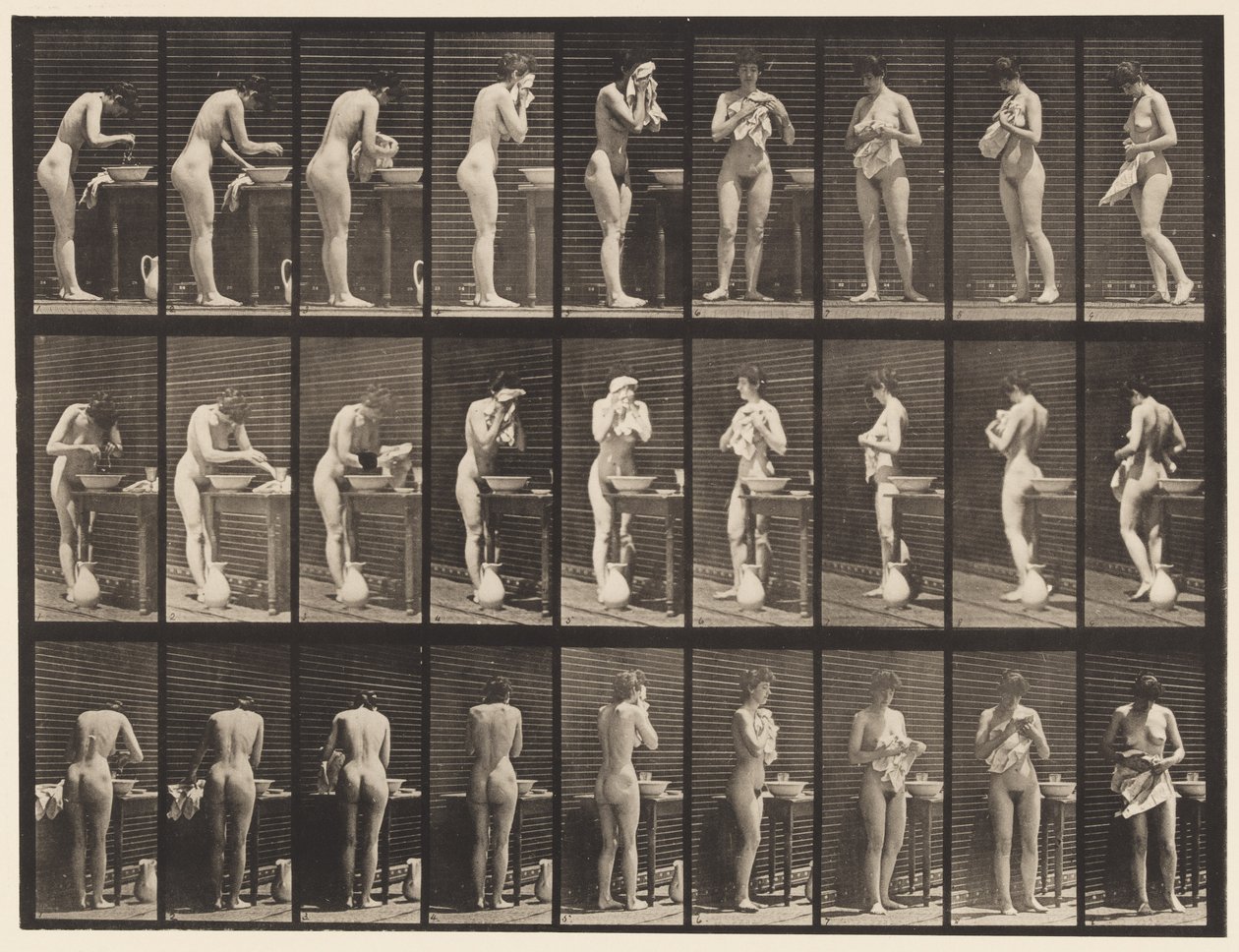 Plaka 412. Yüz Yıkama, Silme ve Tornalama by Eadweard Muybridge