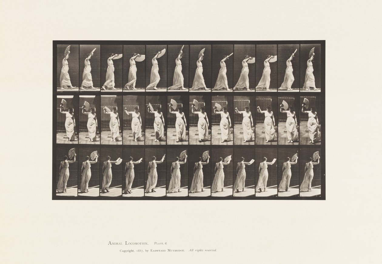 Plaka 41. Hayranla Yürümek, Flört Etmek by Eadweard Muybridge