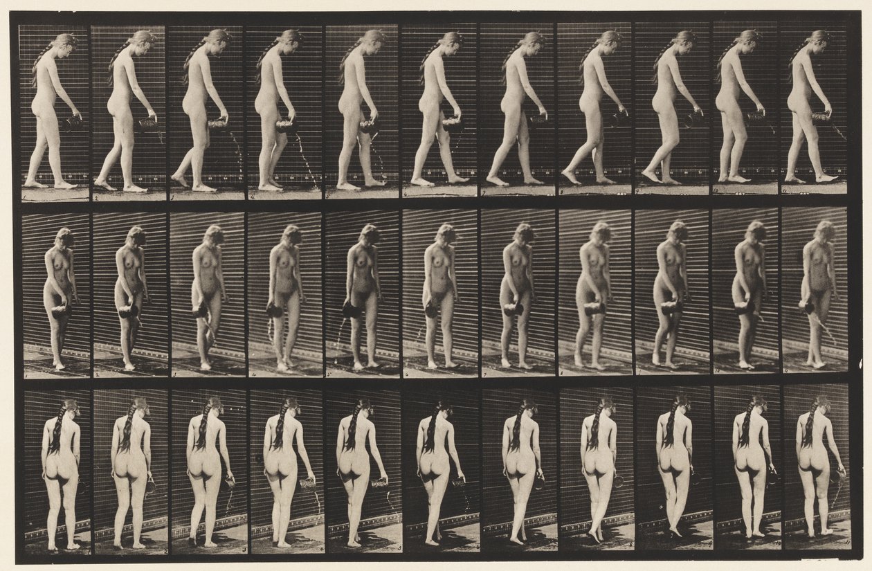 Levha 42. Yürüme, Sürahiden Su Dökme by Eadweard Muybridge