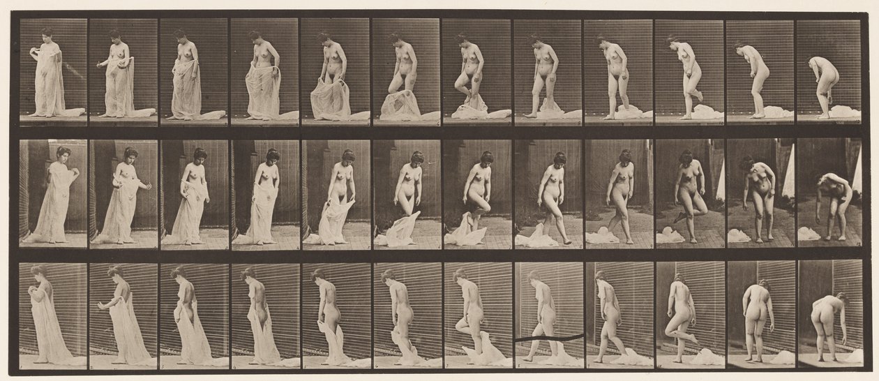 Plaka 430. Tuvalet; Giysilerin Çıkarılması, 1872-1885 by Eadweard Muybridge