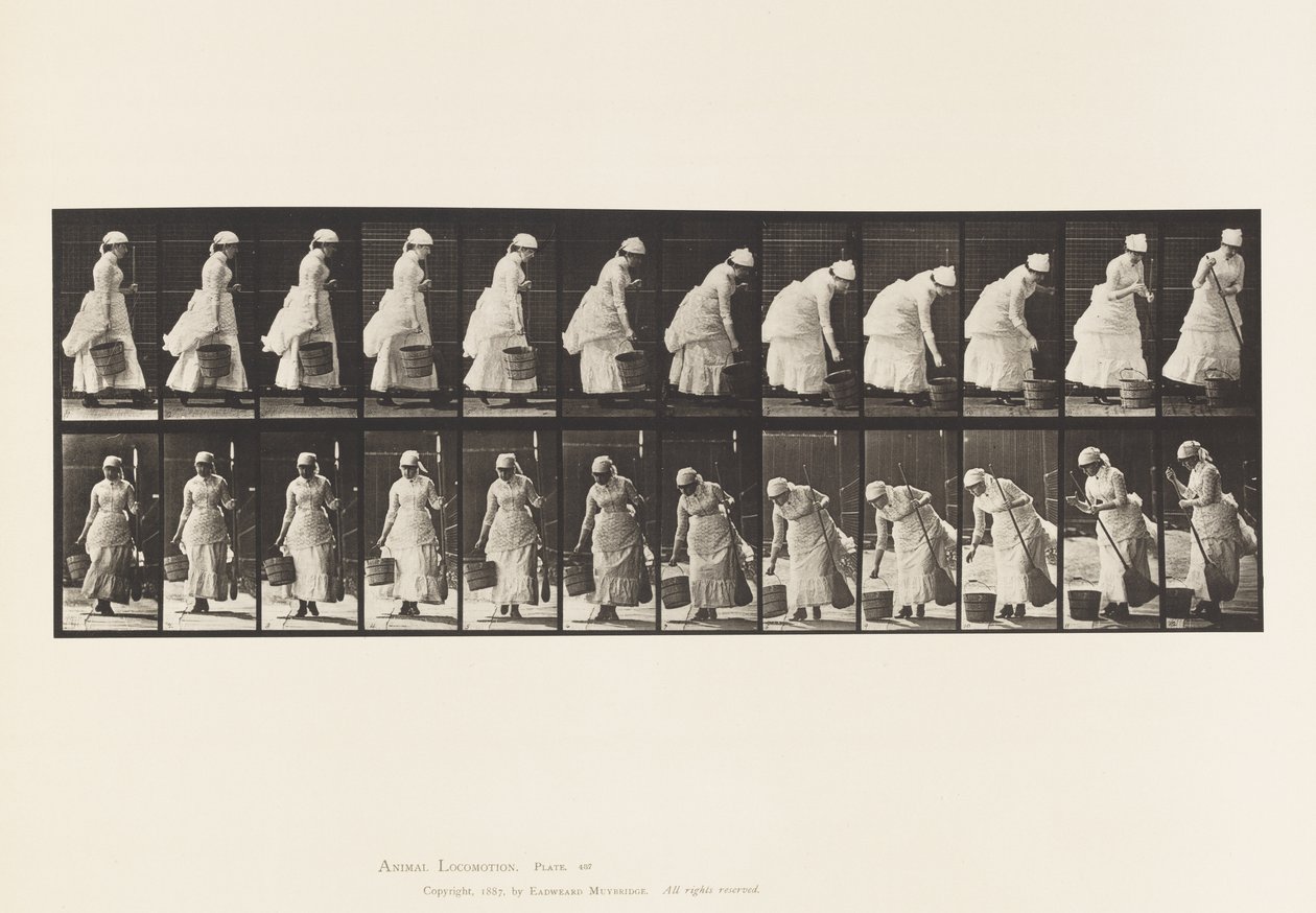Plaka 437. Kovayı Yerleştirme ve Süpürmeye Hazırlanma by Eadweard Muybridge