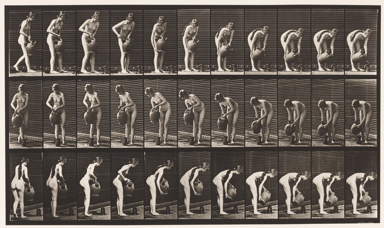 Levha 446. Su Kavanozundan Yerdeki Sürahi Doldurma by Eadweard Muybridge