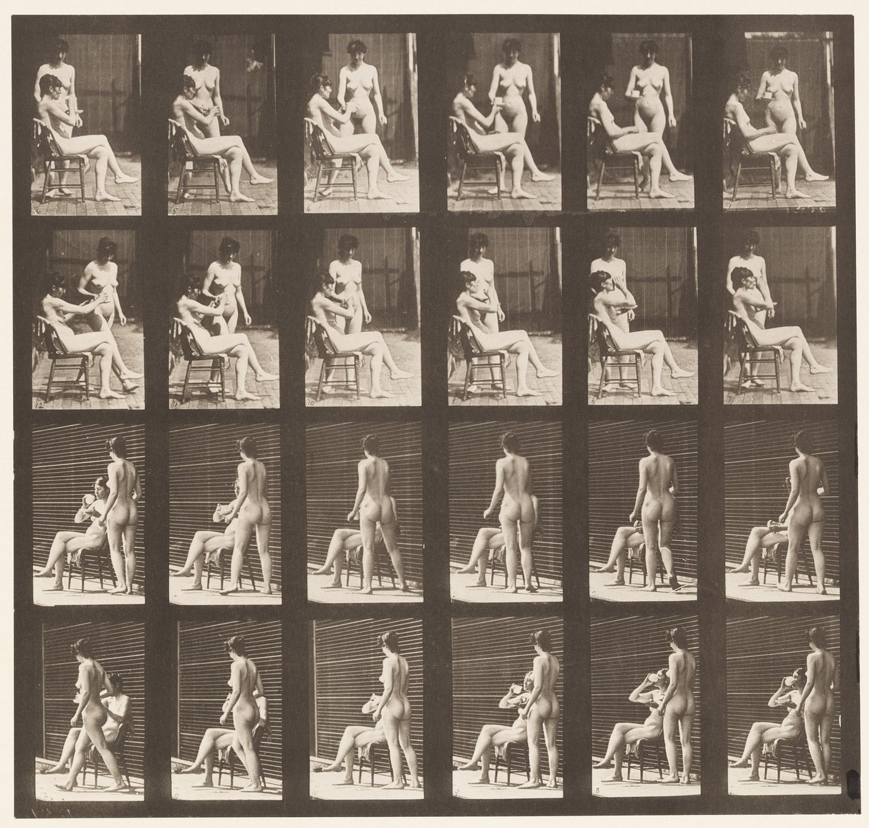 Tabak 451. İki Model, 8 Bardak Çay Getirir, 1 Bardak & İçecek Alır, 1872-1885 by Eadweard Muybridge