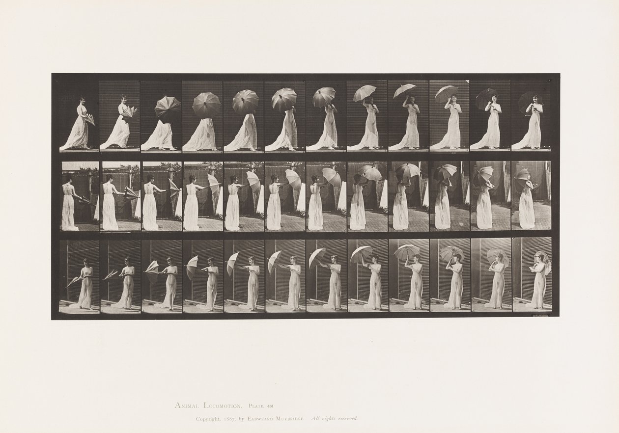 Plaka 461. Şemsiye Açmak ve Dönmek by Eadweard Muybridge