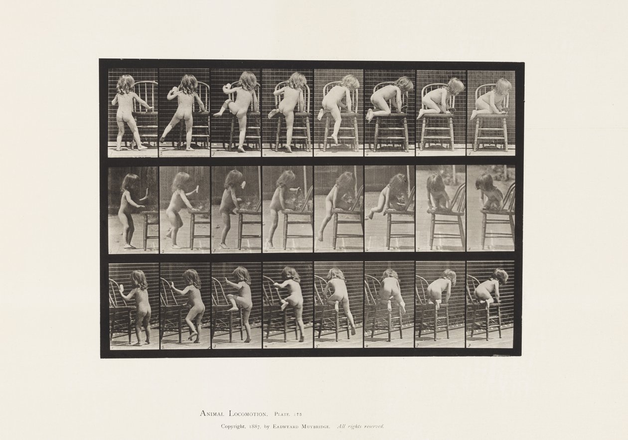 Plaka 475. Çocuk, Sandalyeye Kalkıyor by Eadweard Muybridge