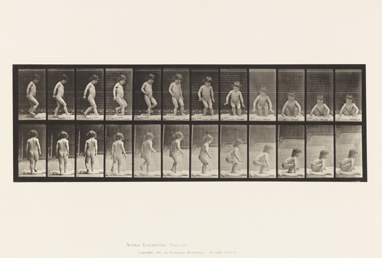 Plaka 476. Yere Oturan Çocuk by Eadweard Muybridge