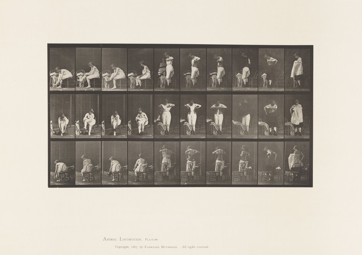 Plaka 494. Tuvaletin Çeşitli Evreleri by Eadweard Muybridge