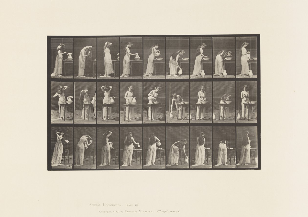 Levha 496. Tuvaletin Çeşitli Evreleri, 1885 by Eadweard Muybridge