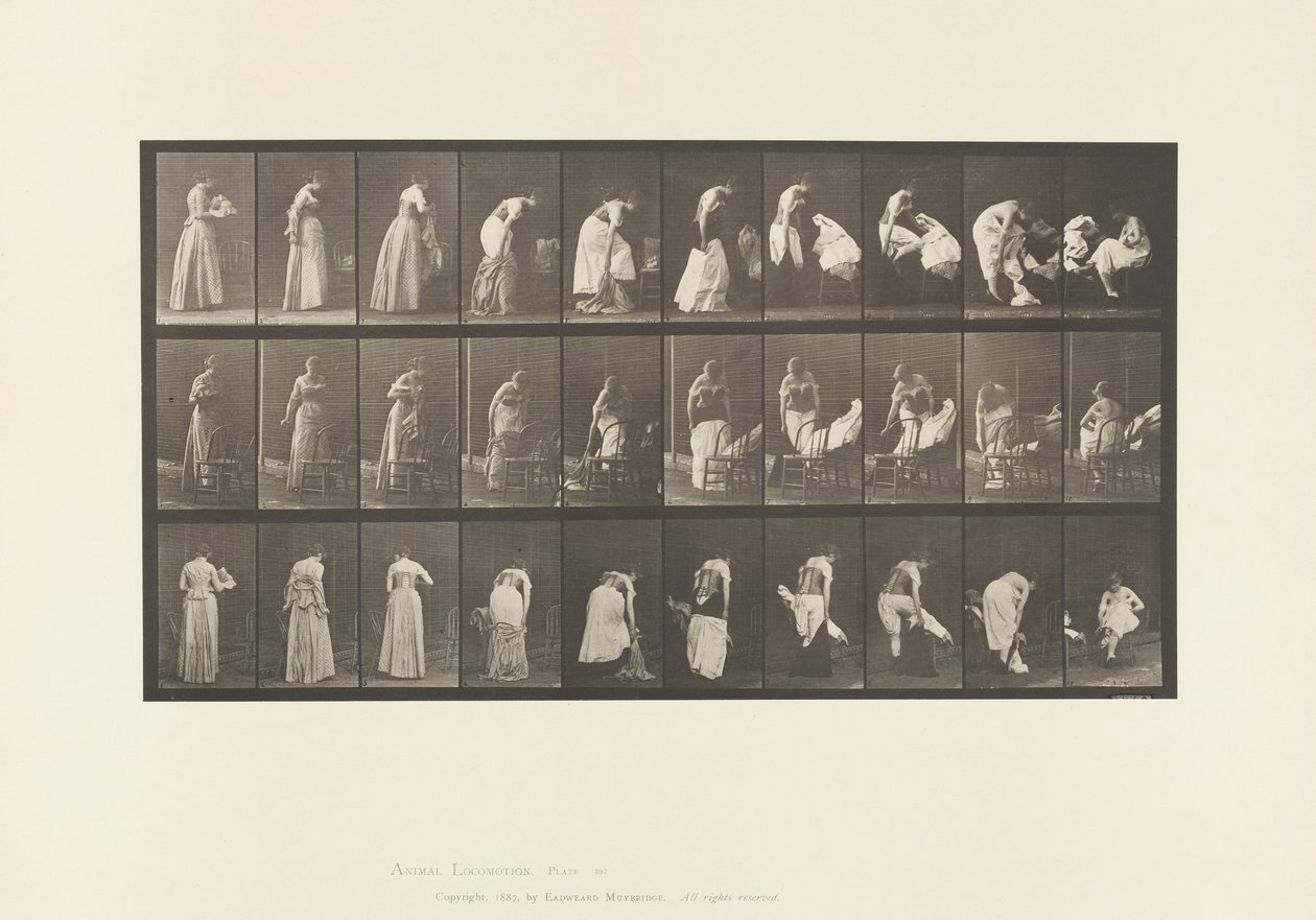 Levha 497. Tuvaletin Çeşitli Evreleri, 1885 by Eadweard Muybridge