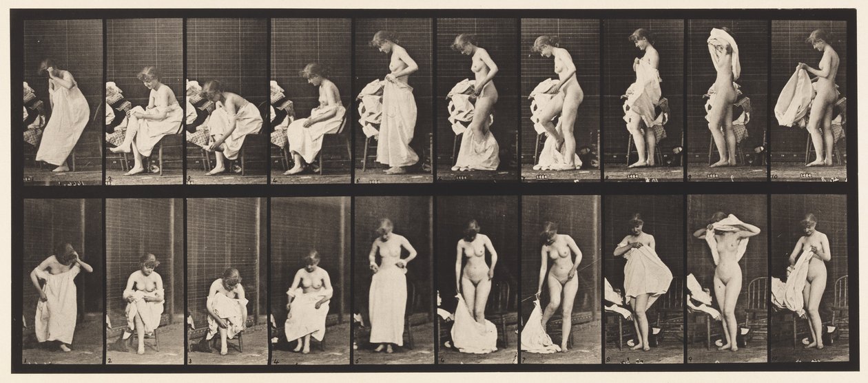 Levha 498. Tuvaletin Çeşitli Evreleri, 1872-1885 by Eadweard Muybridge
