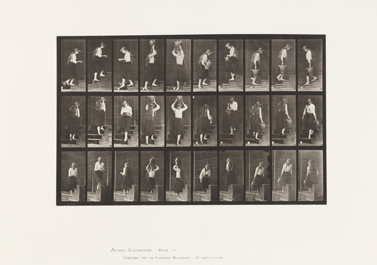 Plaka 504. Çıkan ve Azalan Merdivenler by Eadweard Muybridge