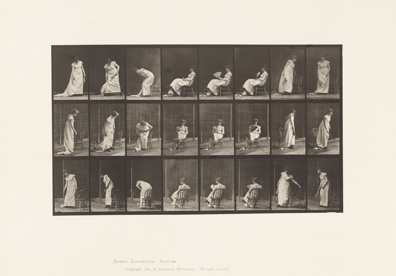 Plaka 518. Oturma, Kalkma vb., 1885 by Eadweard Muybridge