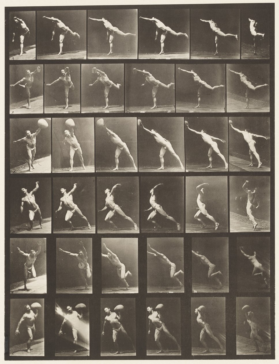 Plaka 523. A, Bir Darbe Vurmak; B, Fırlatma Diski; by Eadweard Muybridge