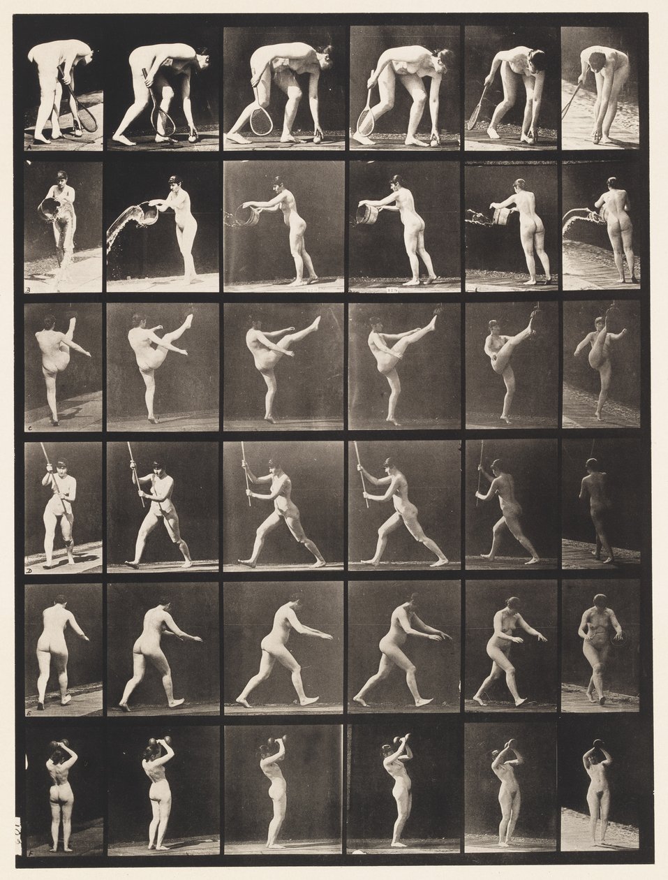 Plaka 526. A, Kaldırma Topu; B, Kova Suyu Boşaltma by Eadweard Muybridge