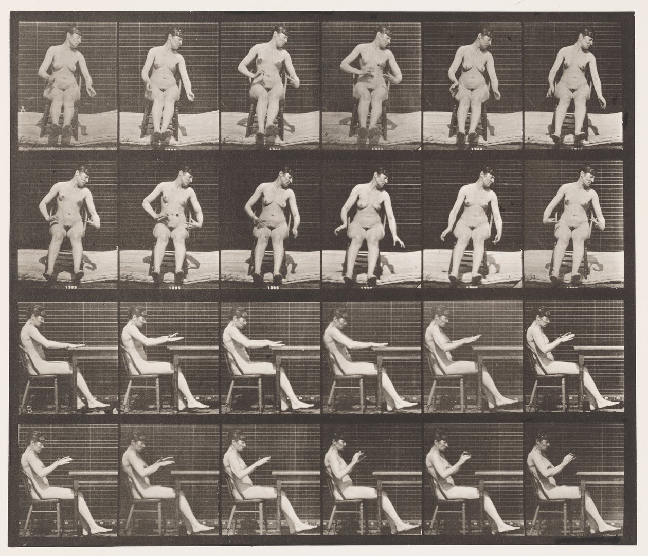 Plaka 545. Yapay Olarak İndüklenen Konvülsiyonlar; A,B, Otururken by Eadweard Muybridge