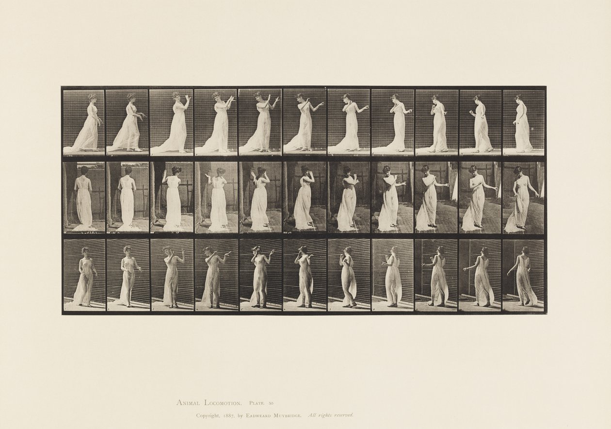 Plaka 55.Yürüme, Dönme, Nefret Hareketi, 1885 by Eadweard Muybridge
