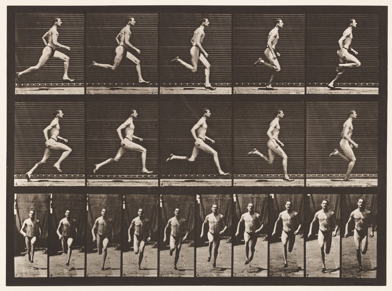 Plaka 60. Yarım Mil Yürüyüşünde Koşmak (Ayakkabılar) by Eadweard Muybridge